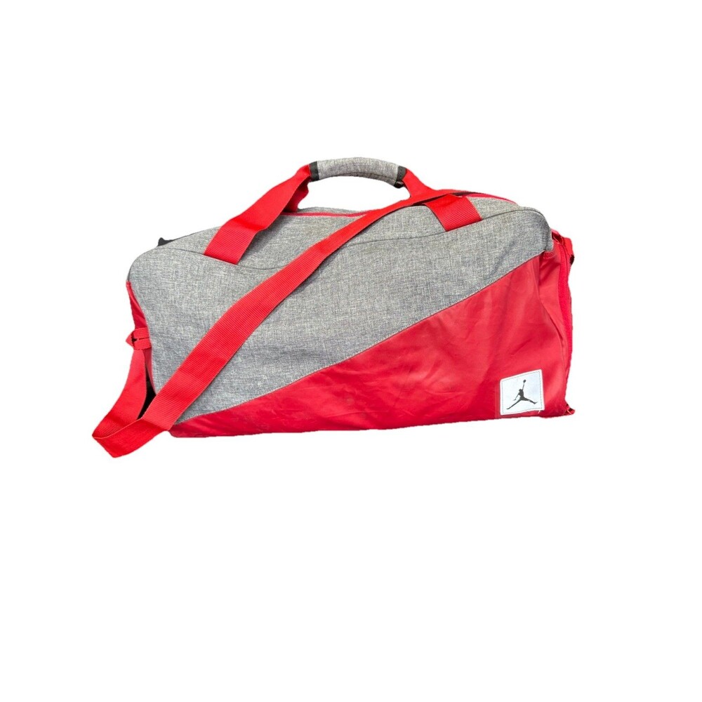 NIKE Air Jordan Jumpman Red / Grey Travel Duffle Bag Sports Athletic Gym Retro